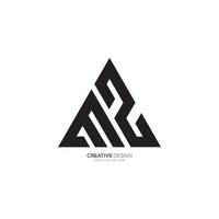 triangolo lettera m z o e z moderno unico piatto monogramma nero logo vettore