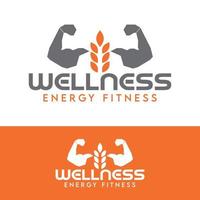 benessere energia fitness elegante logo design vettore