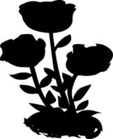 vettore silhouette di fiori su bianca sfondo