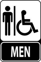 simbolo bagno cartello toilette con uomo cartello vettore