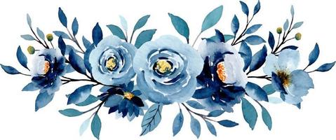 blu fiore mazzo con acquerello per sfondo, nozze, tessuto, tessile, saluto, carta, sfondo, striscione, etichetta, decorazione eccetera. vettore