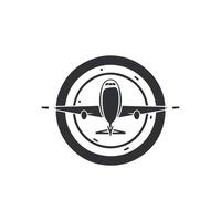 vettore icona aereo, illustrazione solida, pittogramma isolato su bianco