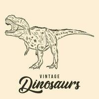 Vintage ▾ mano disegno dinosauri schizzo vettore illustrazione