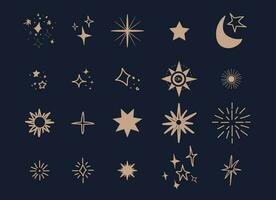 mano disegnato collezione di stelle vettore