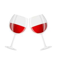 Due bicchiere di vino. nazionale vino giorno. alcolizzato bere. può essere Usato come invito bandiera per vino festa o come menù copertina per vino sbarra. vettore illustrazione