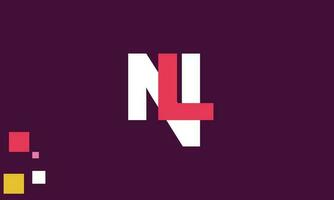 alfabeto lettere iniziali monogramma logo nl, ln, n e l vettore