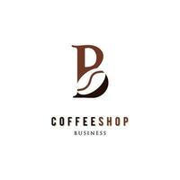 iniziale lettera B caffè negozio icona logo design modello vettore