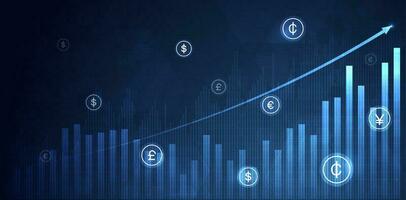 bancario e finanza e grafico concetto. azione mercato investimento commercio grafico nel grafico concetto adatto per finanziario investimento o economico tendenze attività commerciale idea. vettore design.