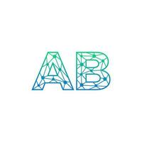 astratto lettera ab logo design con linea punto connessione per tecnologia e digitale attività commerciale azienda. vettore