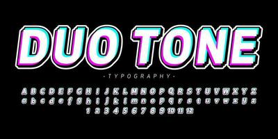 duo tono tipografia font design vettore