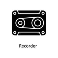 registratore vettore solido icone. semplice azione illustrazione azione