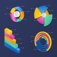 3d attività commerciale Infografica diagramma collezione su blu sfondo. vettore