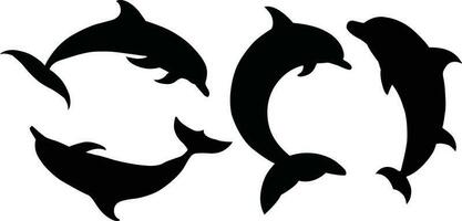 silhouette di delfini vettore illustrazione