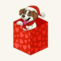Jack russell cucciolo di Natale regalo vettore