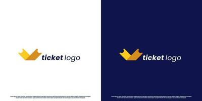 viaggio biglietto moderno logo design illustrazione. creativo silhouette di viaggio biglietto buono carta vacanza vacanza viaggio all'aperto trasporto. in forma per viaggio biglietto prenotazione azienda icona. vettore
