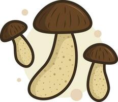 piatto vettore illustrazione di naturale fungo fungo vegetariano enoki shiitake fresco e biologico