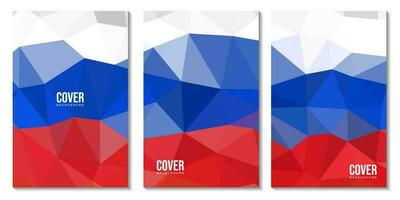 impostato di astratto creativo coperture con Russia colorato sfondo vettore illustrazione