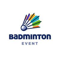 volano logo, badminton sport torneo evento logo design illustrazione elemento nel Multi colore logo vettore