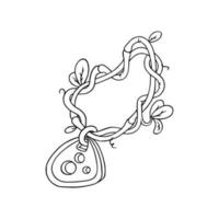 amuleto con liane per Giochi. schizzo di vite con un amuleto. vettore illustrazione