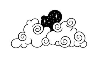 tarocco nube con stelle. Vintage ▾ boho nube per esoterico astrologia disegni. vettore illustrazione