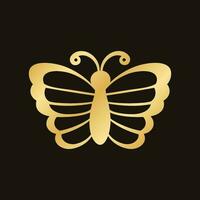 oro farfalla logo. astratto d'oro farfalla silhouette icona vettore illustrazione.