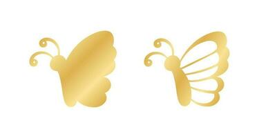 oro farfalla logo collezione. astratto d'oro farfalla silhouette icona vettore illustrazione.