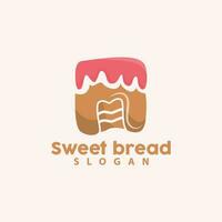 dolce pane logo, pancake compleanno vettore, Sandwich, simbolo illustrazione icona design vettore