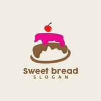 dolce pane logo, pancake compleanno vettore, Sandwich, simbolo illustrazione icona design vettore