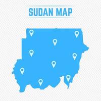 Sudan semplice mappa con le icone della mappa vettore