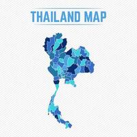 Thailandia mappa dettagliata con le regioni vettore