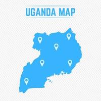 Uganda mappa semplice con icone mappa vettore