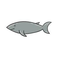 delineato contento squalo. mano disegnato, bellissimo dettagliato turchese vettore