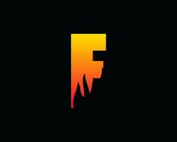 f lettera fiamma logo design fuoco illustrazione vettore