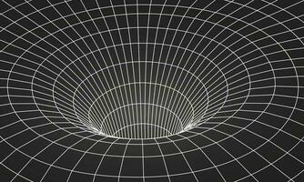 wormhole geometrico griglia wireframe tunnel piatto stile design vettore illustrazione.