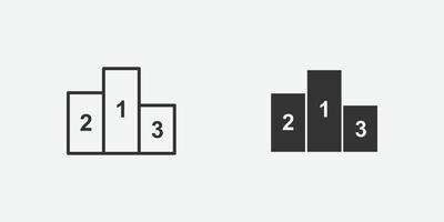 piedistallo, podio, campione, icona del premio. campionato, segno di vettore di concorrenza.