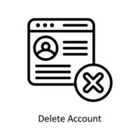 Elimina account vettore schema icone. semplice azione illustrazione azione