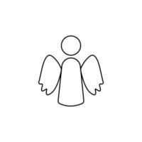 silhouette di un angelo linea vettore icona illustrazione