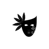 carnevale maschera con piume vettore icona illustrazione