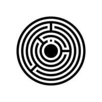labirinto gioco glifo icona vettore illustrazione