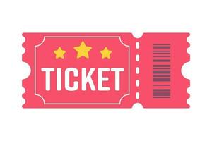 strappato carta biglietto per un' film passaggio o un' mostrare a il cinema vettore