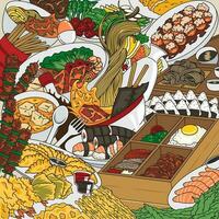 giapponese cucina scarabocchio arte illustrazione vettore