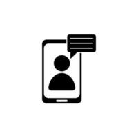 Telefono, persona, conversazione bolla vettore icona illustrazione