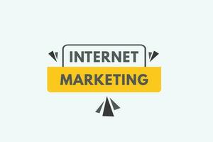 Internet marketing testo pulsante. Internet marketing cartello icona etichetta etichetta ragnatela pulsanti vettore