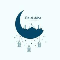 vettore piatto eid al adha Bakrid Festival simpatico sociale media modello con moschea