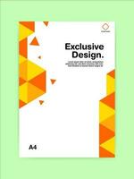 arancia geometrico libro copertina modello. adattabile per opuscolo vettore