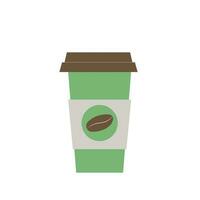 caffè tazza icona nel piatto colore stile per caffè negozio, forno, bar, Pasticcino negozio. caldo bevanda bevanda vettore illustrazione.
