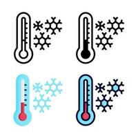 freddo temperatura icona impostato collezione vettore