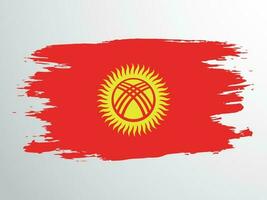 vettore bandiera di Kyrgyzstan disegnato con un' spazzola