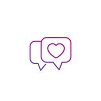 app di appuntamenti, chat d'amore, icona della linea vettoriale