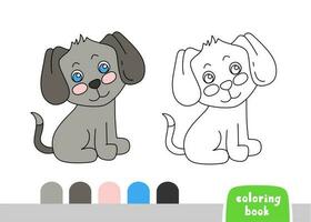 carino cane colorazione libro per bambini pagina per libri, riviste, vettore illustrazione scarabocchio modello